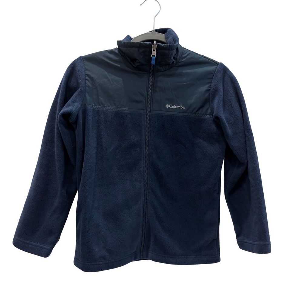 Columbia Kids Navy Blue Interchange Full Zip Fleece Jacket Size M 10/12 XB2794